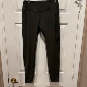 Bayleaf Olive Green Pocket High-Waisted Leggings